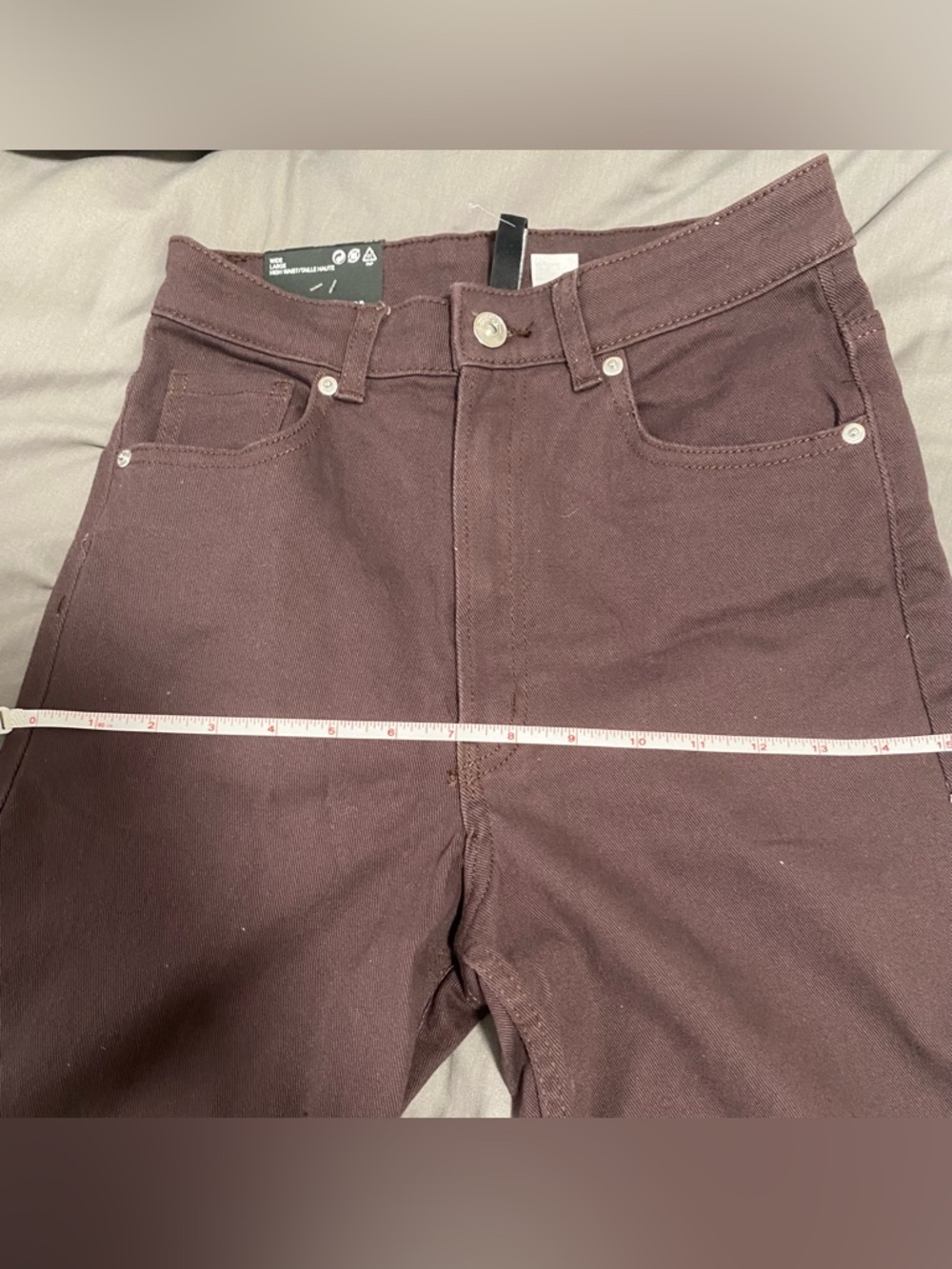 NWT H&M Dark Brown Wide-Leg Jeans - Picture 7 of 8